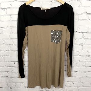 Sequin Pocket Tunic Shirt